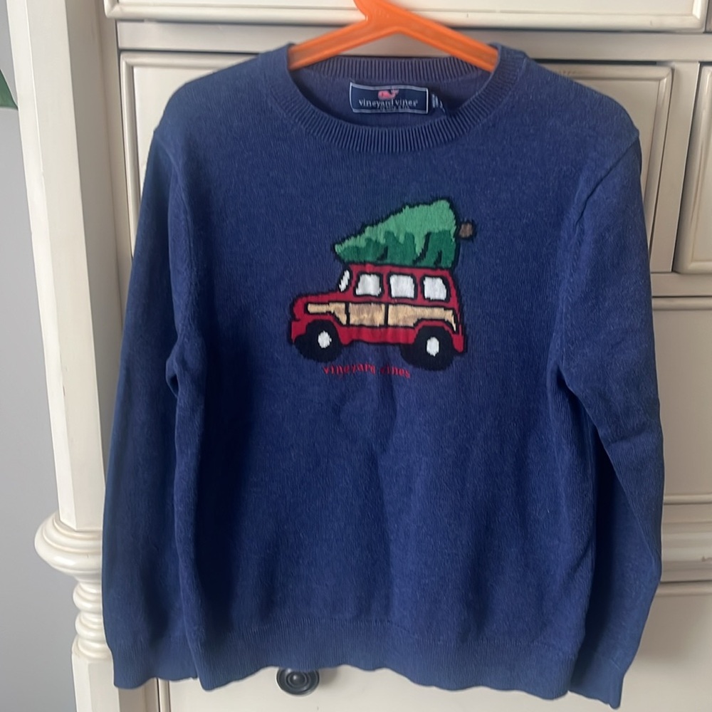 Kids Vineyard Vines Blue Holiday Sweater